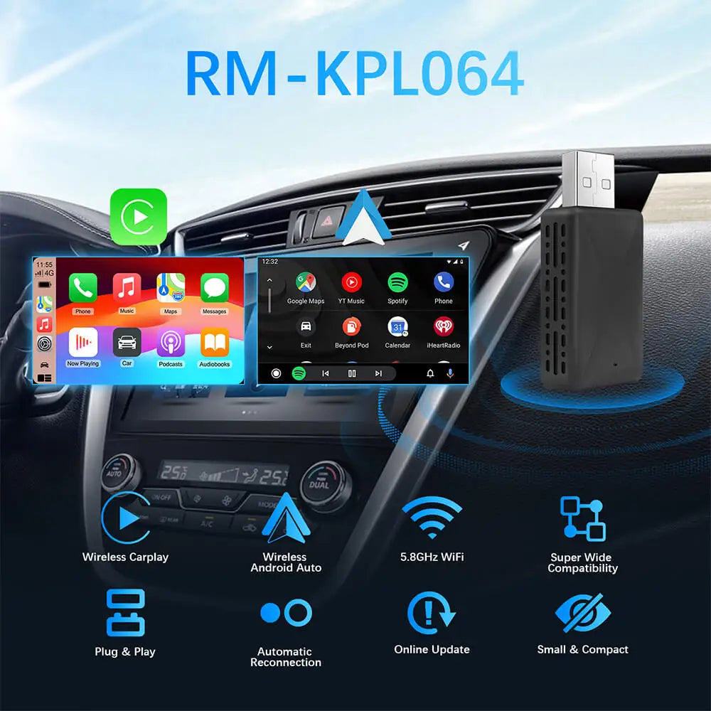 Wireless CarPlay & Android Auto Adapter – Smart Mini Box for Fast Connection