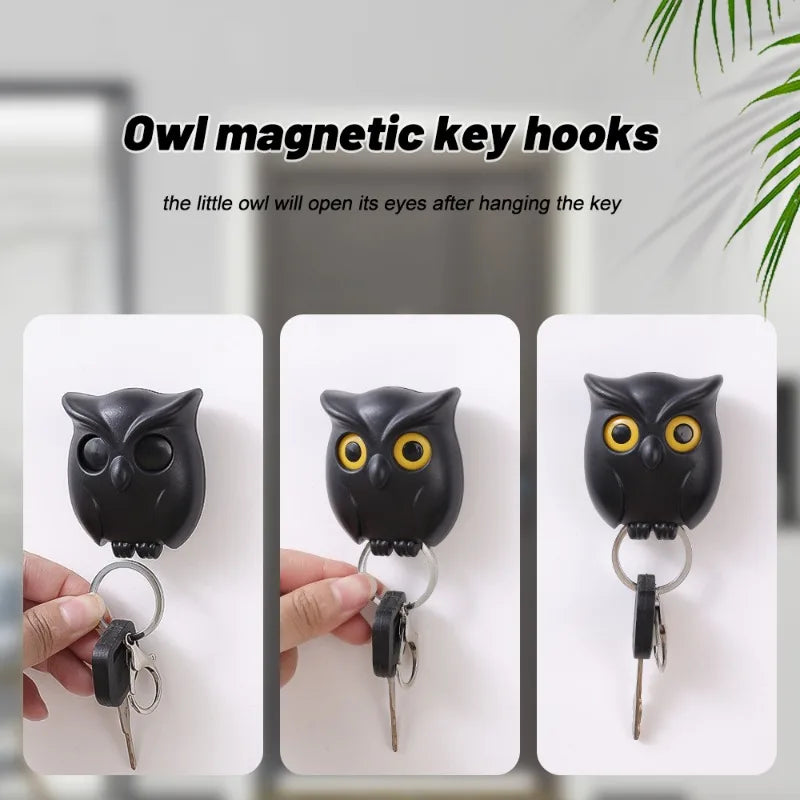 Magnetic Owl Key Holder – Self-Adhesive Wall Hook