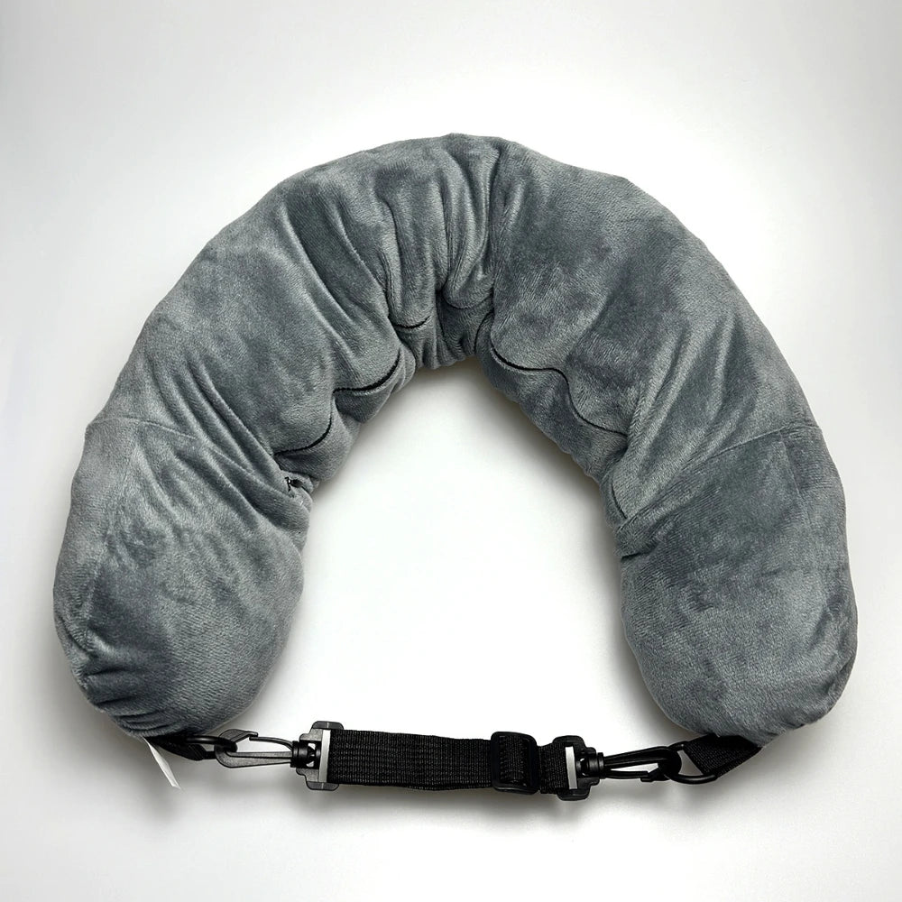 2-in-1 Neck Pillow with Hidden Storage | Refillable & Space-Saving Travel Essential