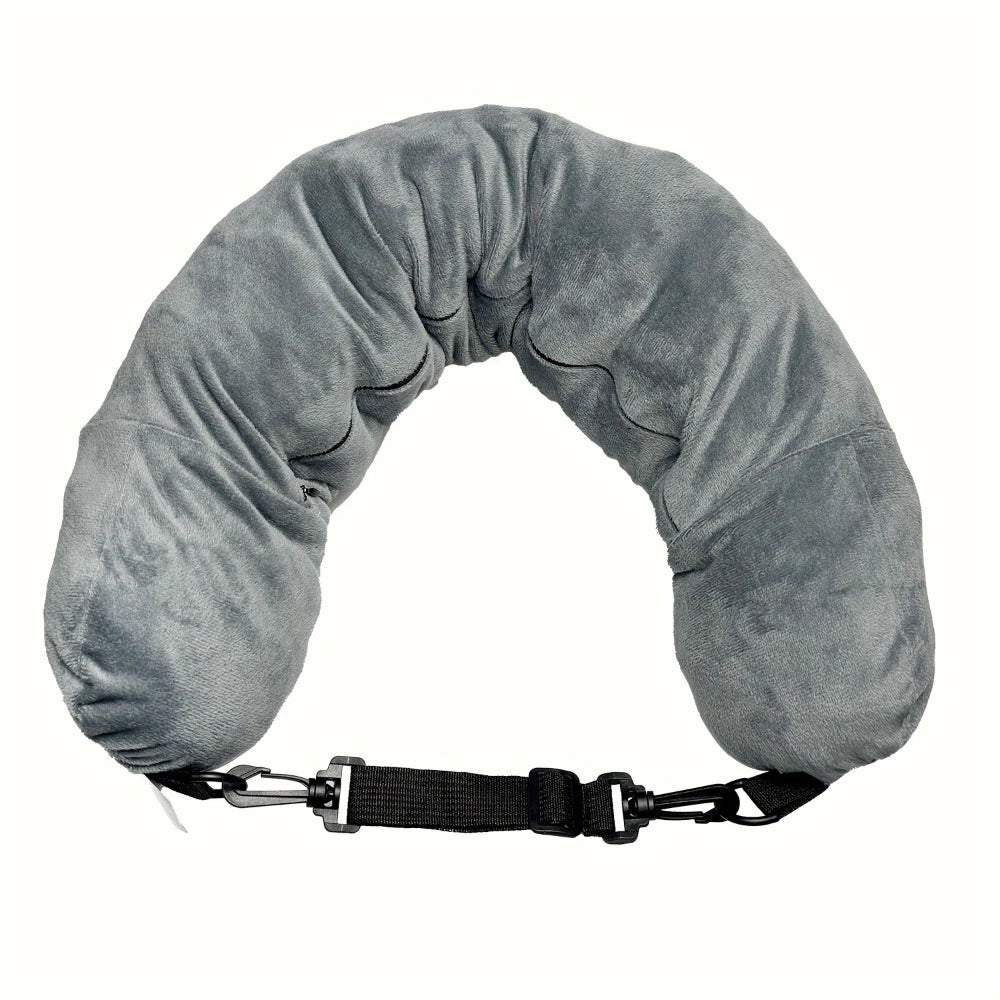 2-in-1 Neck Pillow with Hidden Storage | Refillable & Space-Saving Travel Essential