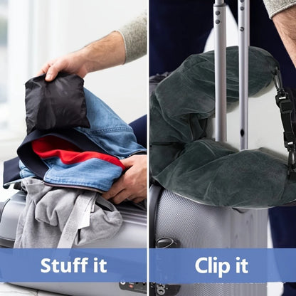 2-in-1 Neck Pillow with Hidden Storage | Refillable & Space-Saving Travel Essential