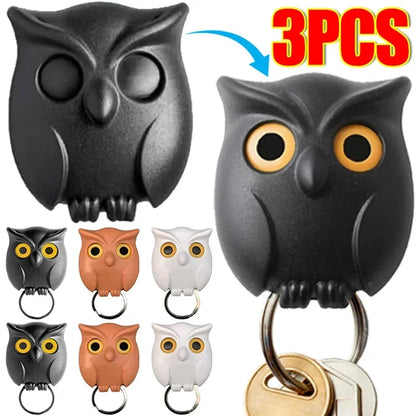 Magnetic Owl Key Holder – Self-Adhesive Wall Hook